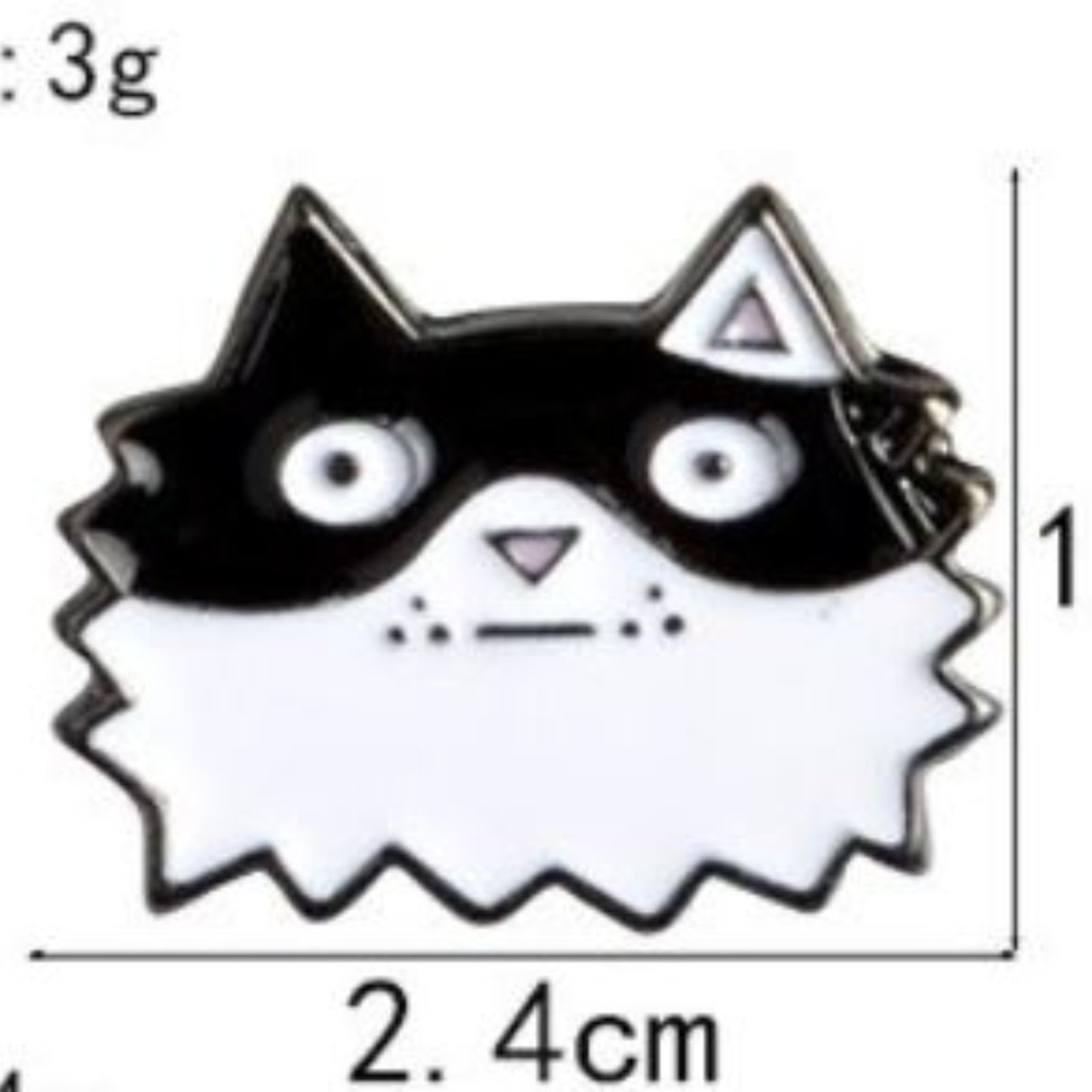 Black And White Cat Pin Brooch
